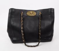 MULBERRY - CONTEMPORARY BLACK LEATHER HANDBAG