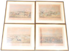 F C LEWIS - FOUR AQUATINTS OF 'THE QUORN HUNT'