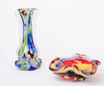 MID CENTURY STUDIO ART GLASS VASE - IWATSU GLASSWORKS HINERI