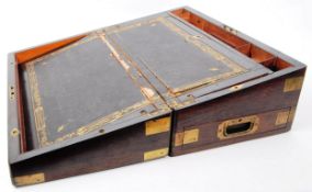 VICTORIAN BRASS MOUNTED WRITING SLOPE