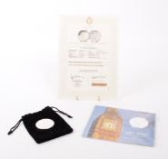 TWO £100 FINE SILVER COINS