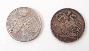 1890 QUEEN VICTORIA CROWN COIN
