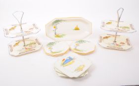 COLLECTION OF 20TH CENTURY CERAMIC CAKE STANDS AND PLATES