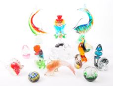 COLLECTION OF STUDIO ART GLASS INC PAPERWEIGHTS & MURANO ORNAMENTS