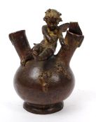 CHARLES GEORGE FERVILLE-SUAN - LATE 19TH CENTURY BRONZE BUD VASE