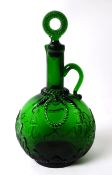 VICTORIAN 19TH CENTURY GREEN GLASS WINE DECANTER
