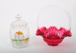 FENTON - TWO VICTORIAN 19TH CENTURY PIECES OF GLASSWARE