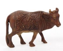 EARLY 20TH CENTURY BRONZE NANDI WORSHIP INDIAN COW