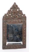 19TH CENTURY COPPER REPOUSSE WALL MIRROR