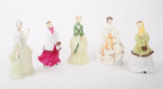ROYAL WORCESTER - COLLECTION OF FIVE 1970S FEMALE FIGURINES