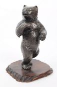 VINTAGE 20TH CENTURY BLACK FOREST BEAR METAL SCULPTURE