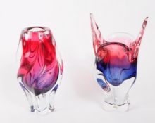 JOSEF HOSPODKA FOR CHRIBSKA - TWO CZECH STUDIO ART GLASS PIECES