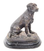 VICTORIAN 19TH CENTURY BRONZE DOG SCULPTURE SIGNED BARIE