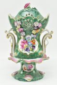 EARLY 19TH CENTURY LIDDED PORCELAIN FRILL DISPLAY BUD VASE