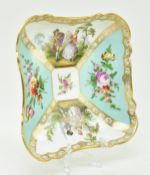 19TH CENTURY DRESDEN HAND PAINTED PORCELAIN SQUARED PLATTER
