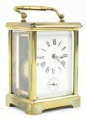 J. GARNIER, PARIS - 19TH CENTURY BRASS & GLAZED CARRIAGE CLOCK
