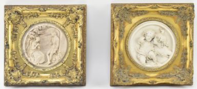 AFTER ENRICO BRAGA (1841-1919) - PAIR RECONSTITUTED MARBLE WALL PLAQUES