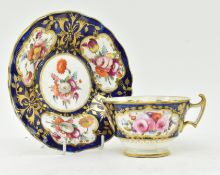 EARLY 19TH CENTURY 1820 COALPORT HAND PAINTED TEA CUP & SAUCER