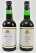 TWO LOMELINO DONA MARIA VERY RARE OLD MALMSEY SWEET MADEIRA WINE