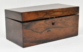 EARLY 19TH CENTURY ROSEWOOD TEA CADDY WITH GLASS BOWL