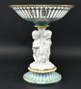 VICTORIAN 19TH CENTURY MINTON BONE CHINA & PARIAN PORCELAIN TAZZA