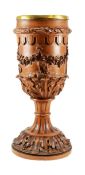 LARGE 19TH CENTURY CARVED WOOD ORNATE GOBLET