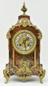 W.B.K. & FILS, PARIS - 19TH CENTURY BRASS & BOULLE WORK MANTEL CLOCK