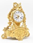 LE ROY & FILLS, PARIS - FRENCH 19TH CENTURY GILT METAL 8-DAY MANTEL CLOCK
