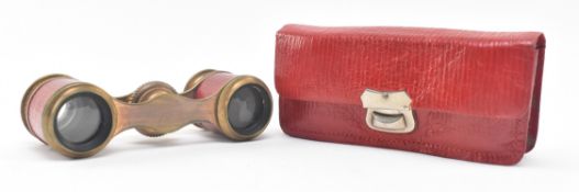 PAIR EARLY 20TH CENTURY LEATHER CASED OPERA GLASSES BY VICKERY