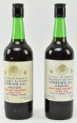 TWO 1862 SOLERA RARE OLD MALMSEY MADEIRA LOMELINO WINE BOTTLES