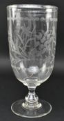 19TH CENTURY HAND ETCHED CUT GLASS CELERY GLASS