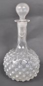 19TH CENTURY VICTORIAN HOBNAIL GLASS DECANTER