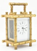 VICTORIAN AESTHETIC MOVEMENT BRASS BAMBOO CARRIAGE CLOCK