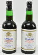 TWO LOMELINO DONA MARIA VERY RARE OLD MALMSEY SWEET MADEIRA WINE