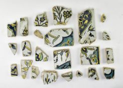 COLLECTION OF 17TH CENTURY IRANIAN SAFAVID PERSIAN TILE FRAGMENTS