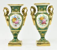 LA TELLAC A PARIS - PAIR OF EARLY 20TH CENTURY PORCELAIN URNS