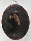 ART NOUVEAU PRE RAPHAELITE REVERSE GLASS PAINTING