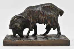 ANTOINE LOUIS BARYE - 19TH CENTURY FRENCH BRONZE MOUNTAIN GOAT