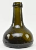 19TH CENTURY BLOWN GREEN GLASS SPIRIT / WINE BOTTLE