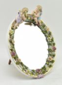 EARLY 20TH CENTURY SITZENDORF PORCELAIN HANGING WALL MIRROR