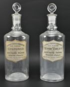PAIR OF FRENCH 19TH CENTURY APOTHECARY PERFUME EXTRACT GLASS BOTTLES