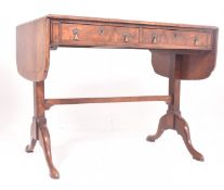 REGENCY 19TH CENTURY WALNUT DROP LEAF SOFA WRITING TABLE DESK