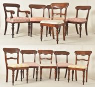 HARLEQUIN SET OF 10 WILLIAM IV BAR BACK DINING CHAIRS