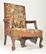 EARLY 19TH CENTURY GAINSBOROUGH MAHOGANY & TAPESTRY ARMCHAIR