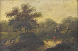 CHARLES GREVILLE MORRIS (1861-1922) - OIL ON CANVAS LANDSCAPE PAINTING