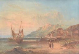 ALFRED POLLENTINE (1836-1890) - ITALIAN SCHOOL LANDSCAPE OIL ON CANVAS