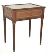 FRENCH LOUIS XVI STYLE MAHOGANY & GILDED BIJOUTERIE TABLE