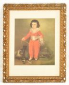 BELIEVED SPANISH 19TH CENTURY GILT WOOD FOLIATE PICTURE FRAME