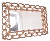 LARGE CONTINENTAL GILT WOOD ORNATE WALL MIRROR