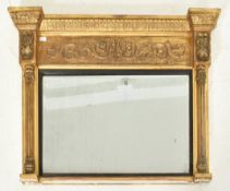 REGENCY 19TH CENTURY GILT GESSO & WOOD OVERMANTLE MIRROR
